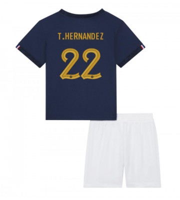 France Theo Hernandez #22 Replica Home Stadium Kit for Kids World Cup 2022 Short Sleeve (+ pants)